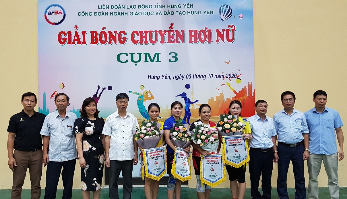 Giải bóng chuyền hơi nữ Cụm 3 Công đoàn ngành Giáo dục và Đào tạo tỉnh Hưng Yên năm 2020